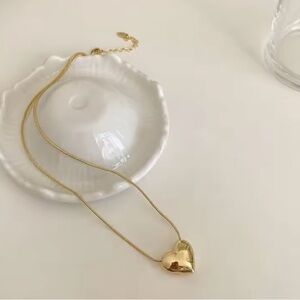Anthropologie Gold Heart Necklace